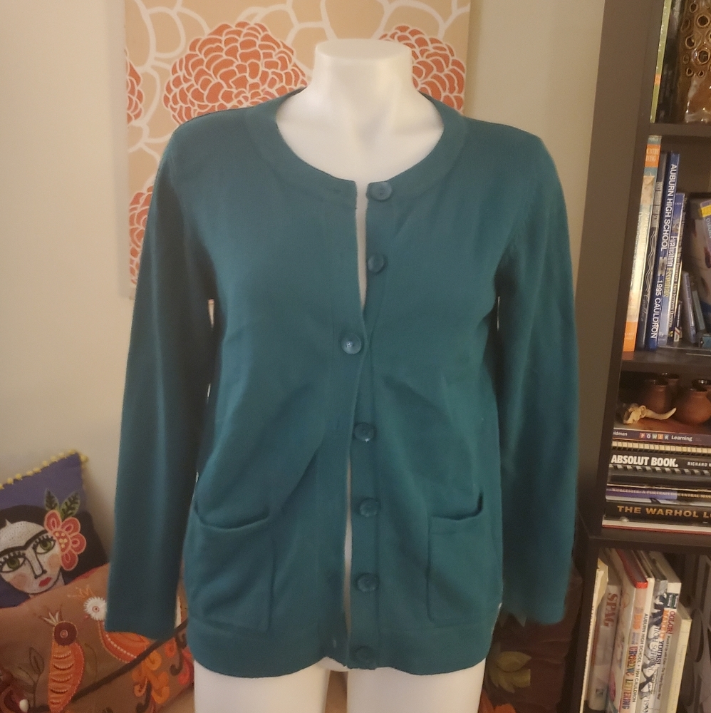 Leo & Nicole Teal Cardigan Sweater